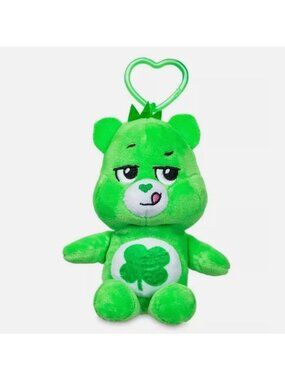 Care Bears Good Luck Bear Plush Keychain Green 2024 By Basic Fun 6" New
